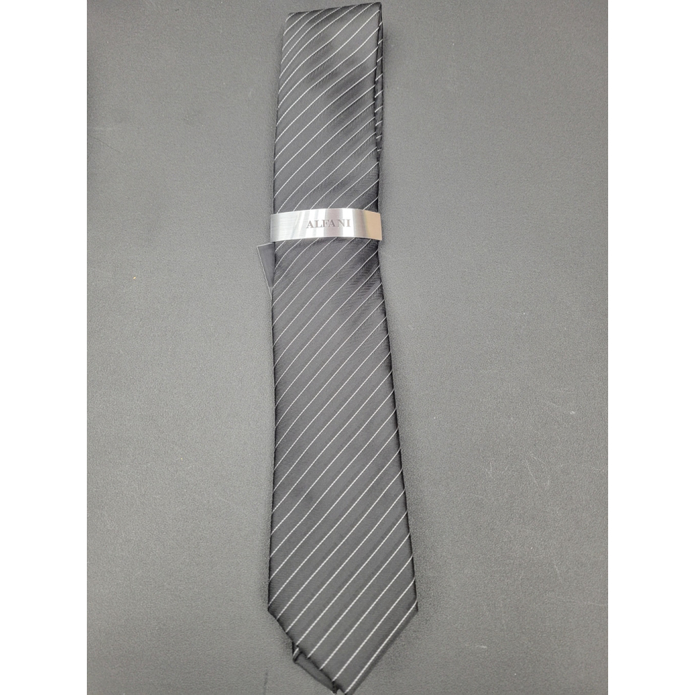 ✨Men's Alfani Necktie One Size Black Stripe NWT Tie